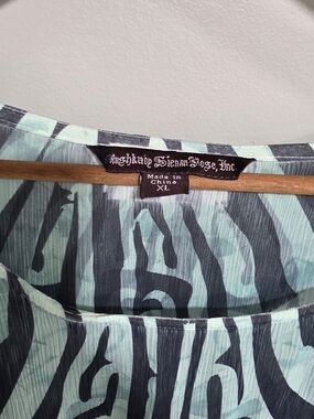 Sienna Rose Women's Mint Green Zebra Print Blouse